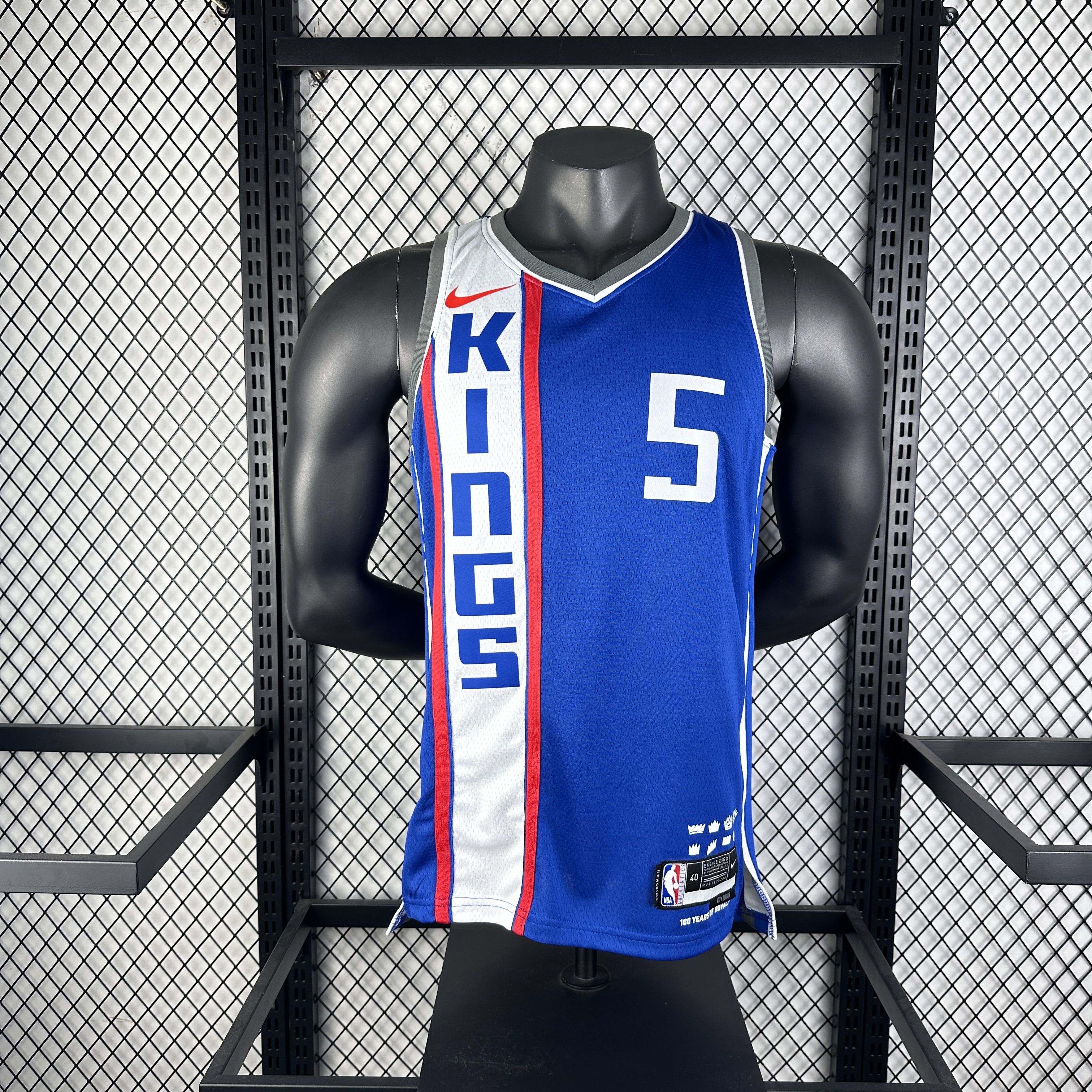 Men Sacramento Kings #5 Fox blue NBA 2023 24 Season Jerseys2->sacramento kings->NBA Jersey